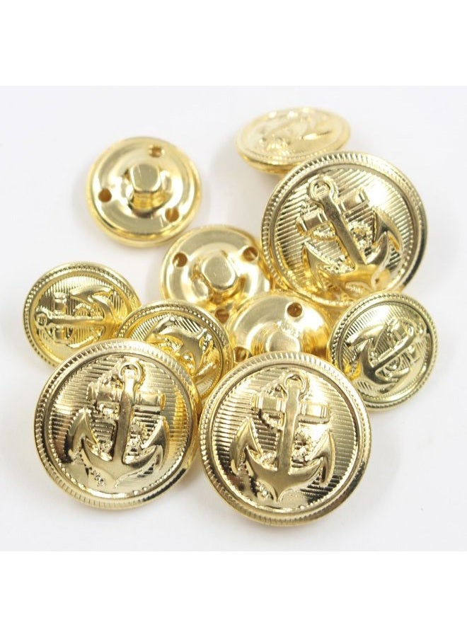 KENDANY 11 Pieces Metal Blazer Button Set - Naval Anchor Crest - for Blazer, Suits, Sport Coat, Uniform, Jacket (Gold) - Image 3