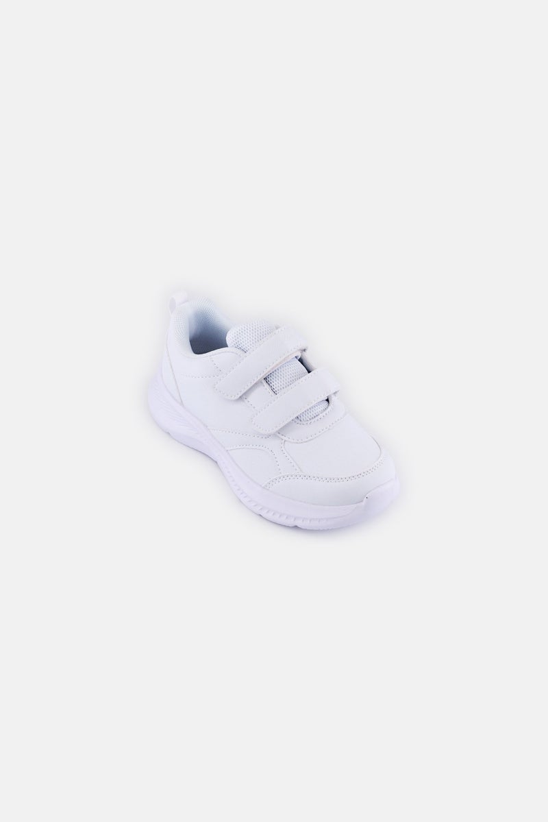 English Laundry Kids Boy Velcro Closure School Shoes, White - Image 1
