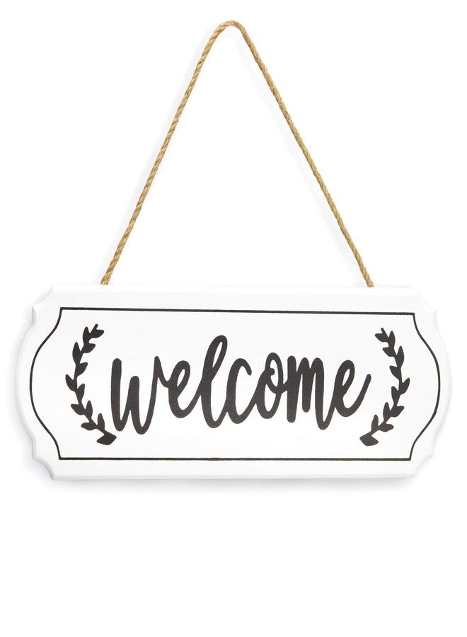 Max Shape Rustic Wooden Welcome Sign for Farmhouse Decor - Wall Hanging, Porch Decor, White, 11.61 x 3.74 Inch - Image 1