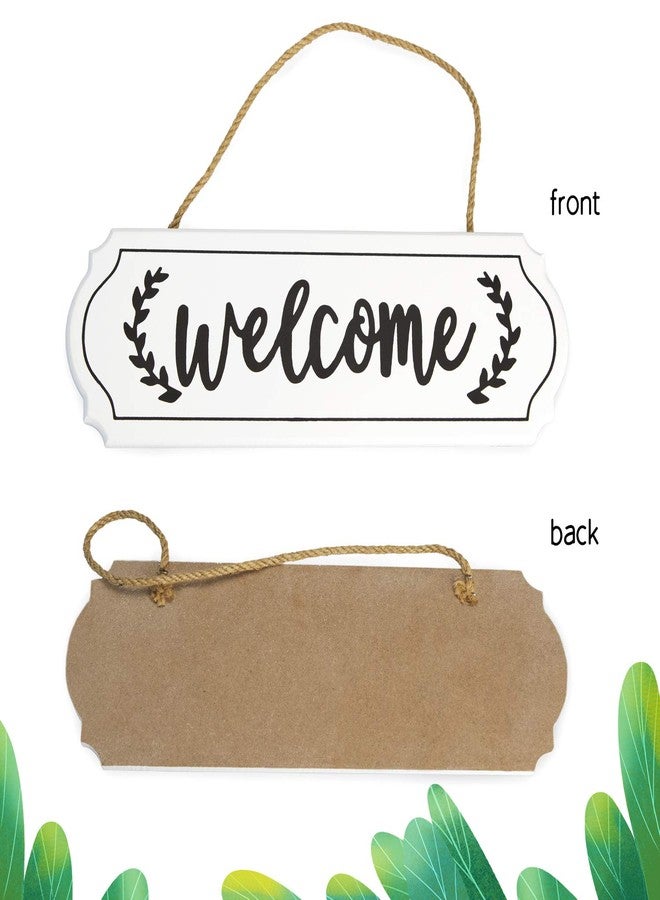 Max Shape Rustic Wooden Welcome Sign for Farmhouse Decor - Wall Hanging, Porch Decor, White, 11.61 x 3.74 Inch - Image 3