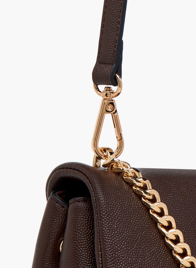 Celeste Solid Crossbody Bag with Adjustable Strap and Chain Detail