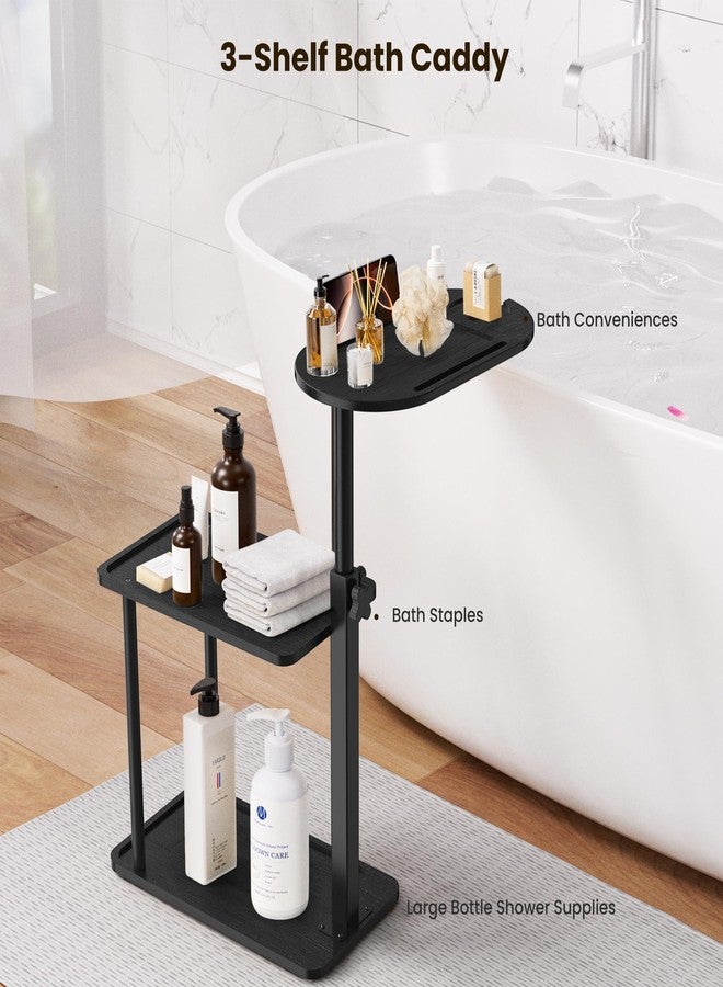 Sunnacate Bathtub Tray Table, Freestanding Bath Side Table Tub Tray Caddy, 3 Layer Bamboo Bath Board Shelf, Bathtub & Bathroom Accessories, New Home Gift for Mom, Housewarming, Anniversary, Wedding - Image 3