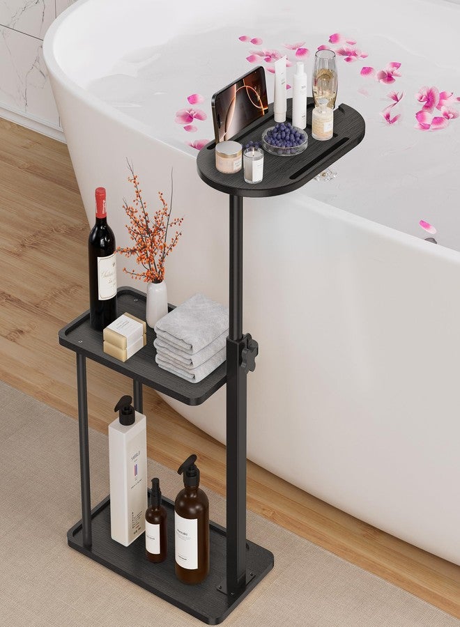 Sunnacate Bathtub Tray Table, Freestanding Bath Side Table Tub Tray Caddy, 3 Layer Bamboo Bath Board Shelf, Bathtub & Bathroom Accessories, New Home Gift for Mom, Housewarming, Anniversary, Wedding - Image 1