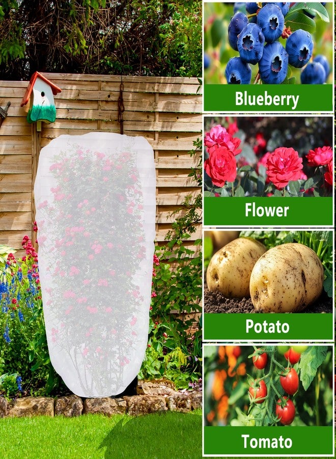 DECOHS 5 x 3.3 Ft Garden Plant Shade Cover with Drawstring, Non-Woven Garden Shade Sun Protection Plant Covers, White Light Refraction Fruit Tree Sunshade Cloth for Protect Plants from Direct Sunlight - Image 5