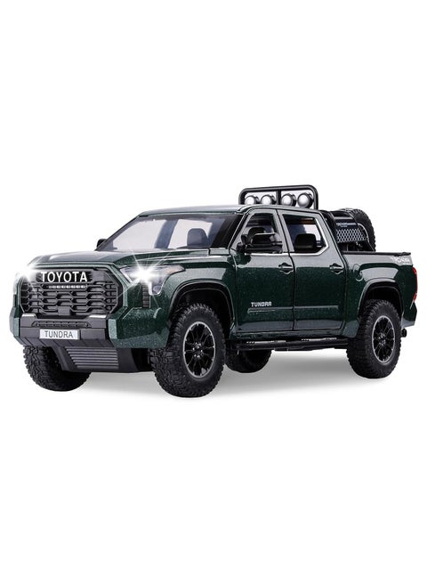 Truck Toys Off Road Pickup Toy Trucks for Boys toy model of Toyota Tundra , Diecast Metal Big Trucks with Light and Sound Pull Back Model Cars Birthday Gift for Kids