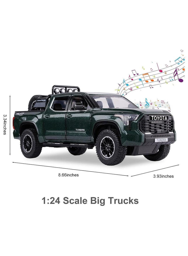Truck Toys Off Road Pickup Toy Trucks for Boys toy model of Toyota Tundra , Diecast Metal Big Trucks with Light and Sound Pull Back Model Cars Birthday Gift for Kids - Image 2