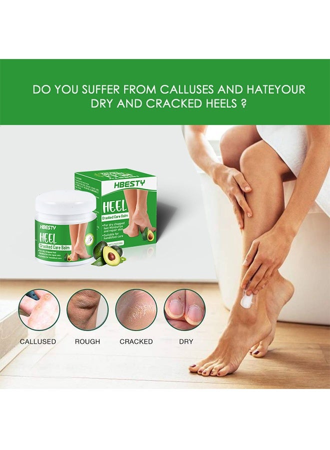 HBESTY Heel Cracked Care Balm with Avocado Extract Foot Moisturizer for Dry Cracked Feet Knees Elbows Hands Foot Care for Softens Skin Exfoliates Dead Skin Smoothing Skin for Women and Men 20G - Image 3