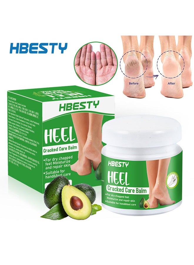 HBESTY Heel Cracked Care Balm with Avocado Extract Foot Moisturizer for Dry Cracked Feet Knees Elbows Hands Foot Care for Softens Skin Exfoliates Dead Skin Smoothing Skin for Women and Men 20G - Image 1