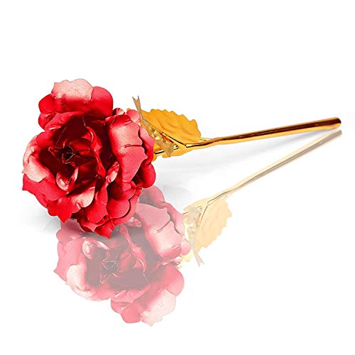 Lavanaya Silver Artificial Rose Flower And Love Photo Frame Stand with Plastic Pot (Red, 1 Piece) - Image 2