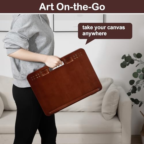 StrongTek حامل لوحات من الخيزران StrongTek ب 6 وضعيات، 16x12 بوصة، لوح رسم وقلم قابل للتعديل مع مقبض مدمج وتخزين خلفي، مكتب فني محمول ومكتب للرسم والقراءة وحامل كتب - Image 4