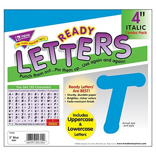 TREND enterprises, Inc. T-2702 Blue 4" Italic Combo Ready Letters - Image 3