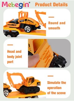 MEBEGIN 4Pcs Engineering Trailer Playset, Cool Construction Vehicles Set, Heavy Load Transporter Toy, Transporter Loads Vehicles, Popular Car Toys, Ideal for Both Indoor and Outdoor Play, Great Gift for Kids, 21.5*3.5*5.5cm  - Image 4