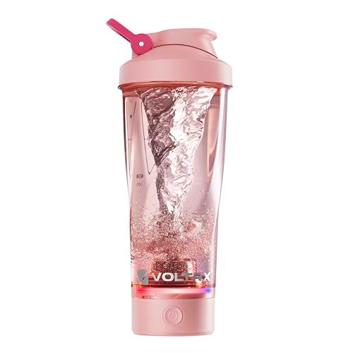 زجاجة خلط البروتين الكهربائية الفاخرة من VOLTRX مصنوعة من مادة تريتان خالية من BPA سعة 24 أونصة خلاط محمول USB قابل لإعادة الشحن لخلط البروتينات
