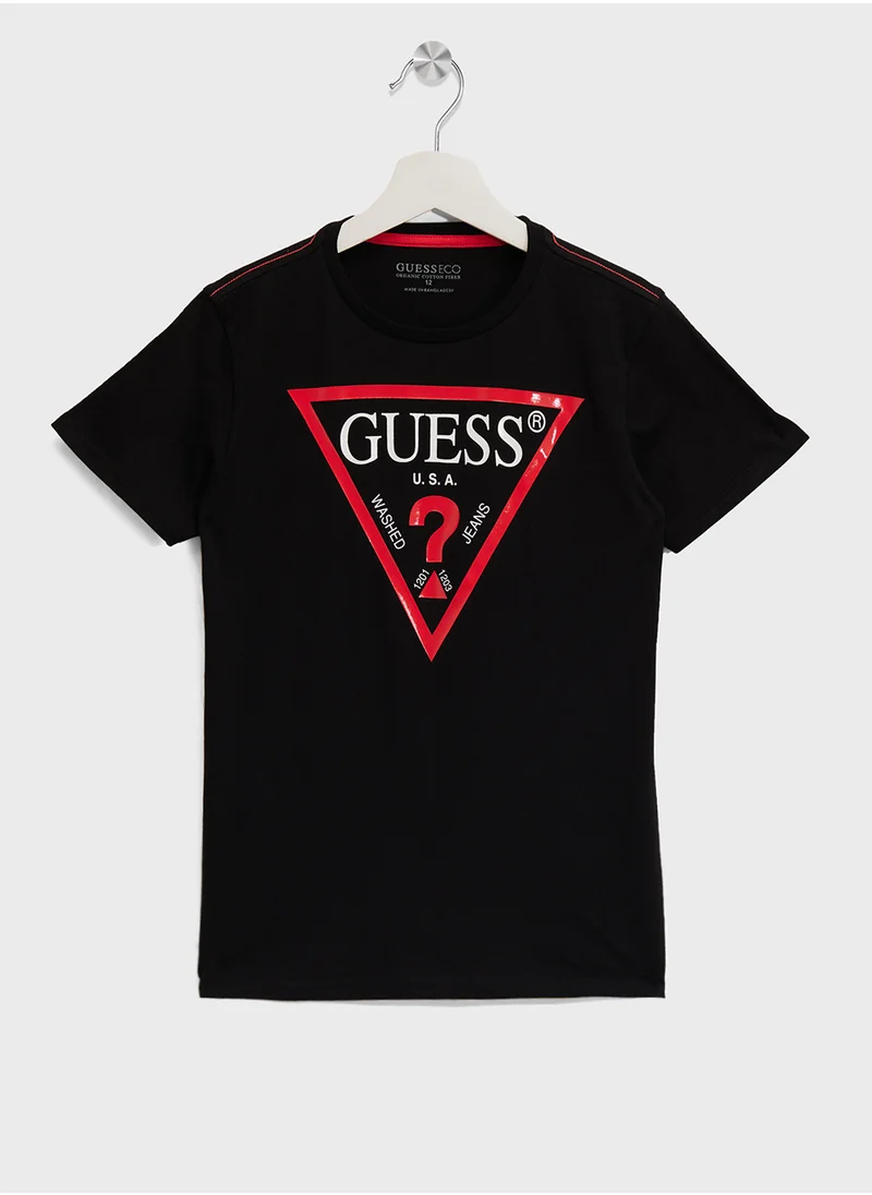 جس Kids Slogn Crew Neck T-Shirt