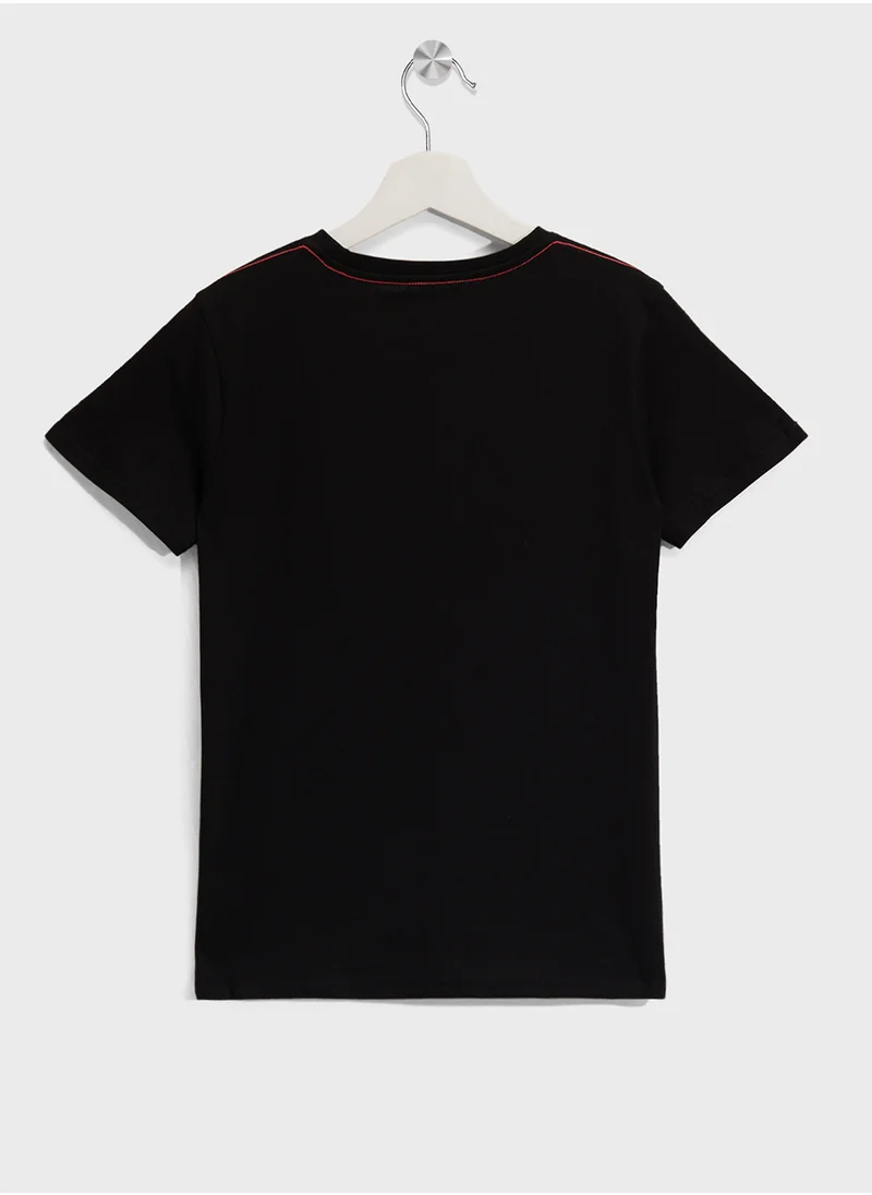 جس Kids Slogn Crew Neck T-Shirt