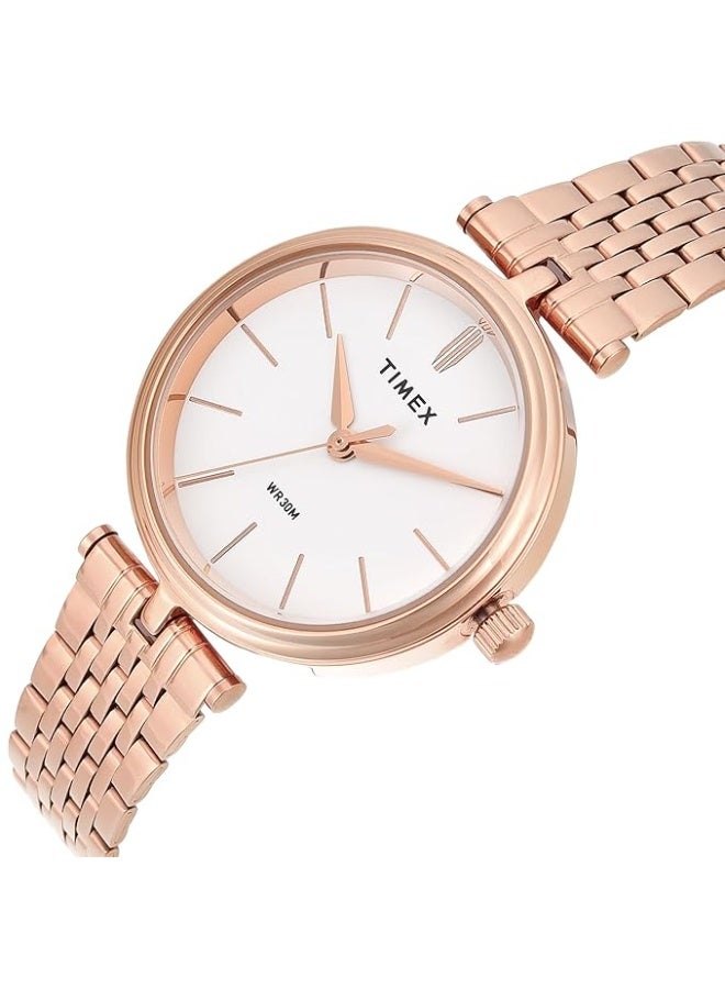 تيميكس ساعة TIMEX تناظرية نسائية، بمينا مستدير ومقاومة للماء - Image 2