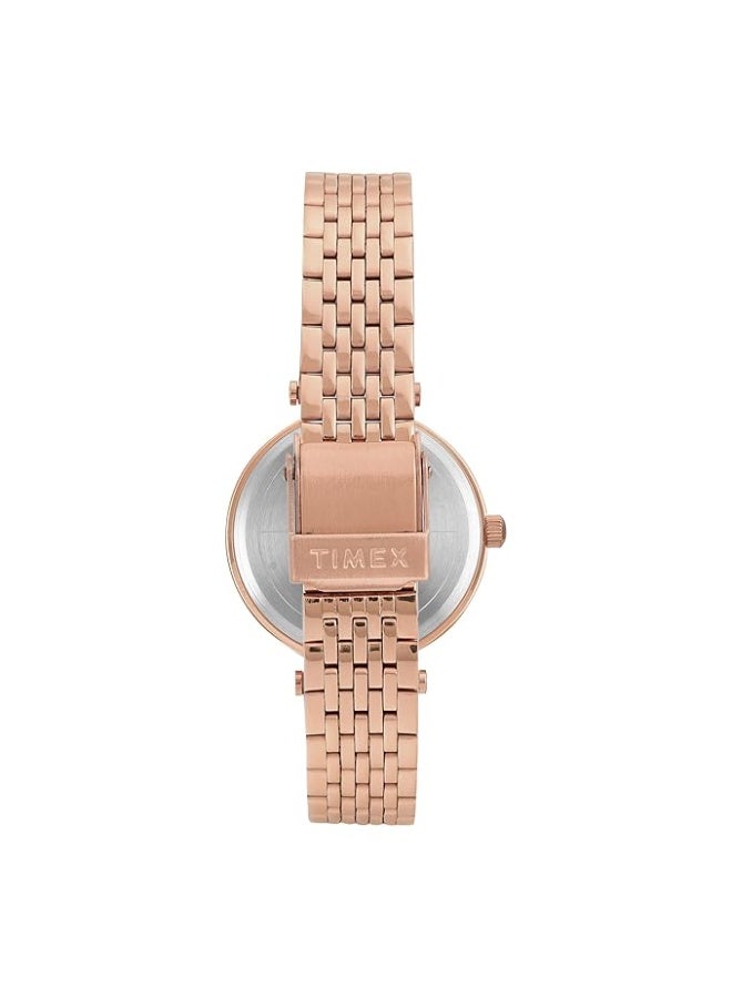 تيميكس ساعة TIMEX تناظرية نسائية، بمينا مستدير ومقاومة للماء - Image 3