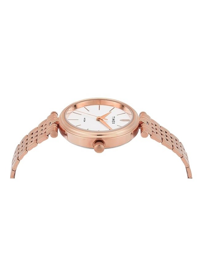 تيميكس ساعة TIMEX تناظرية نسائية، بمينا مستدير ومقاومة للماء - Image 4