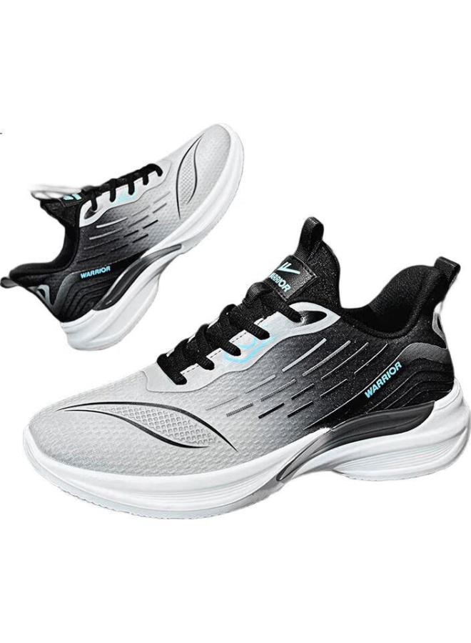 Pull Back Warrior Official Men'S Sports Shoes Men'S Trendy All-Match Shoes Men'S Lightweight Flying Woven Shoes Gray Black 44 - Image 1