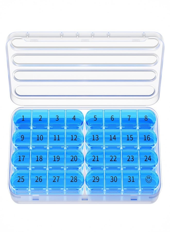 Daviky Monthly Pill Organizer 1 Time a Day, 30 Day Pill Box, Single-Hand Easy Open Pill Case for Travel, Daily Vitamins & Supplements for Seniors - Image 1