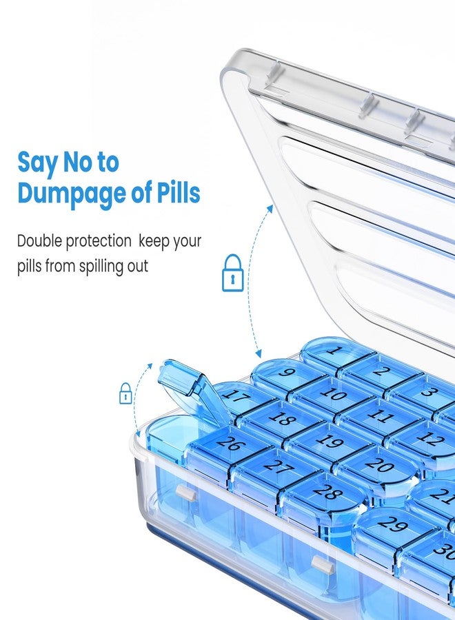Daviky Monthly Pill Organizer 1 Time a Day, 30 Day Pill Box, Single-Hand Easy Open Pill Case for Travel, Daily Vitamins & Supplements for Seniors - Image 5