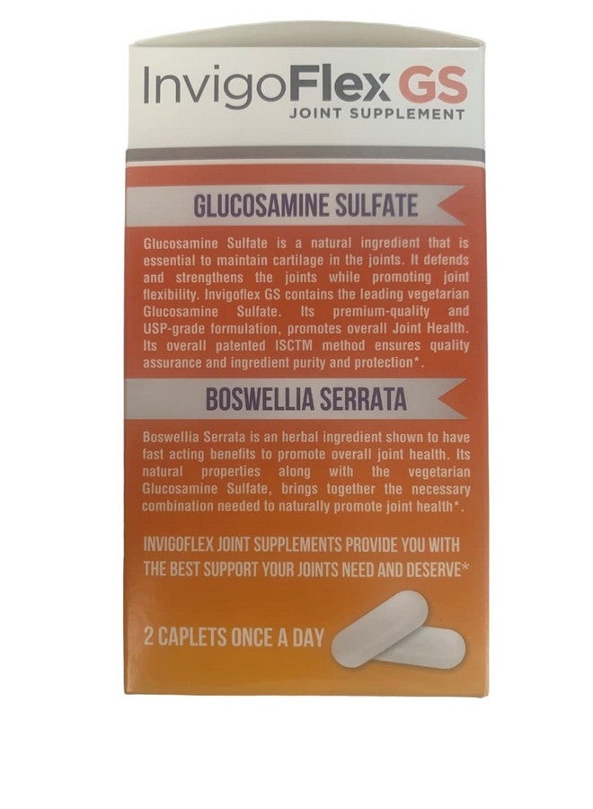 إنفيجو فليكس كبريتات الجلوكوزامين من INVIGOFLEX (خالية من المحار والصوديوم وآمنة للنباتيين) خالية من الكائنات المعدلة وراثيًا وخالية من الجلوتين - مع نبات البوسويليا سيراتا - مكمل غذائي ممتاز للمفاصل GS - عبوة من 3 قطع - Image 4