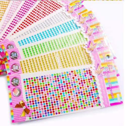 Gifting Square Pack of 10 Colored Diamond Gem Diamond Self Adhesive Sticker for Art & Craft, DIY Craft Decoration, Project Activity, Etc - Image 2