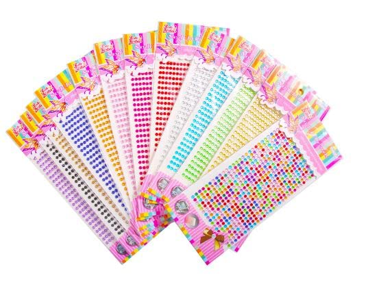 Gifting Square Pack of 10 Colored Diamond Gem Diamond Self Adhesive Sticker for Art & Craft, DIY Craft Decoration, Project Activity, Etc - Image 1