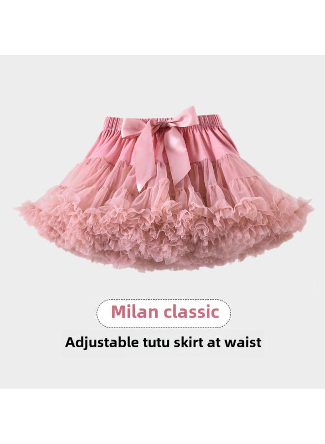 European And American Christmas Children's Wear Women's Short Soft Veil Breathable Tutu Princess Skirt Children's Mesh Veil Puff Skirt Women's Pleated Skirt 