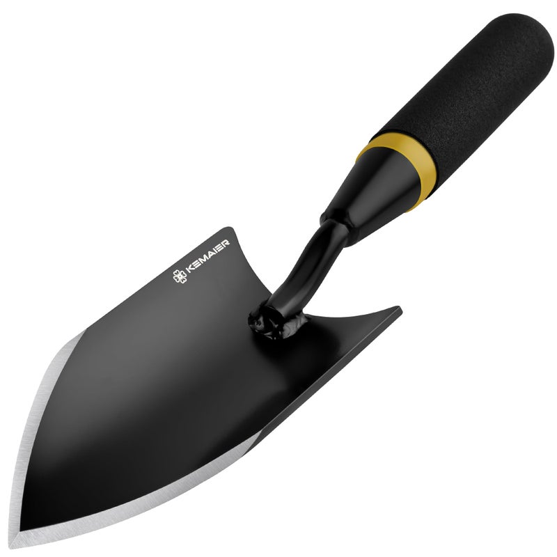 KEMAIER Heavy Duty Gardening Hand Trowel - Carbon Steel Garden Trowel with Rubberized Handle, Ideal for Soil Planting, Digging, Transplanting - Image 1
