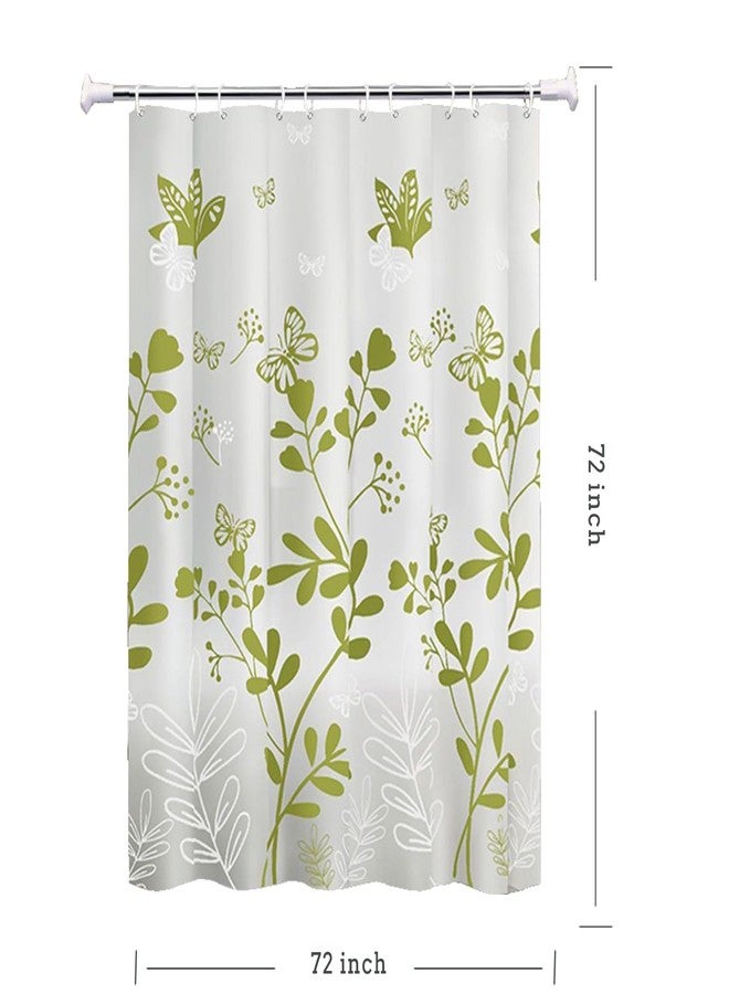 TIKABC Shower Curtain Liner, 4G PEVA Green Butterfly Shower Liner, Plastic Waterproof Shower Curtains, 72x72 inch with Grommet Holes 3 Magnetic Weights - Image 5
