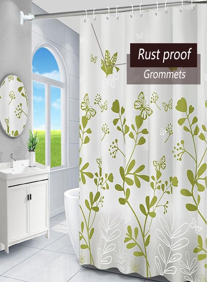 TIKABC Shower Curtain Liner, 4G PEVA Green Butterfly Shower Liner, Plastic Waterproof Shower Curtains, 72x72 inch with Grommet Holes 3 Magnetic Weights - Image 4