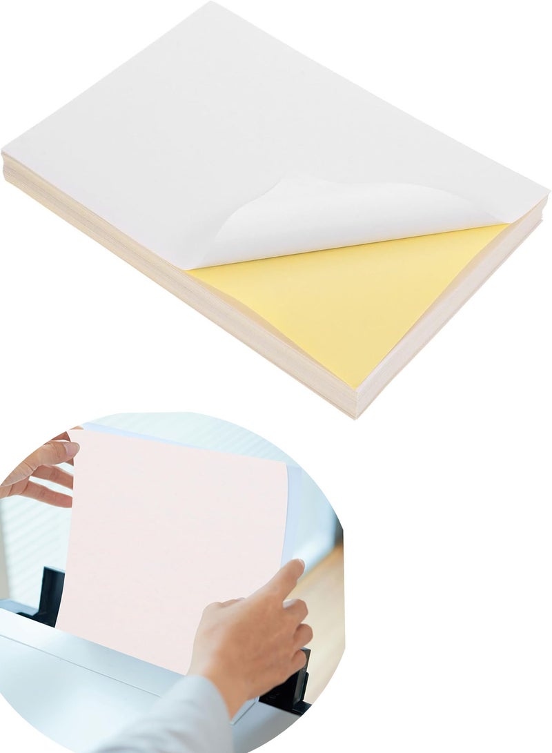 A4 Sticker Label Printable 100 Sheets Self-Adhesive Matt Sticker Printer Paper for Inkjet and Laser Printer white sticker paper Mailing Address Shipping Labels barcode Printing Sticker - Image 1