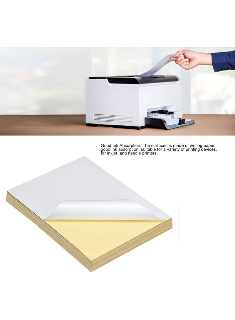 A4 Sticker Label Printable 100 Sheets Self-Adhesive Matt Sticker Printer Paper for Inkjet and Laser Printer white sticker paper Mailing Address Shipping Labels barcode Printing Sticker - Image 2