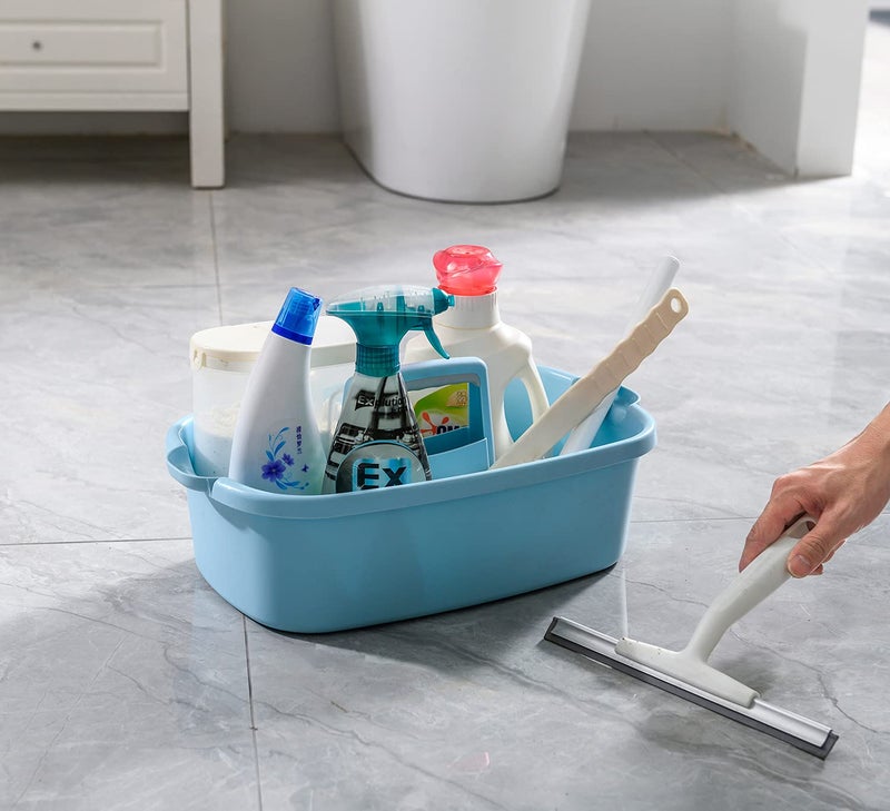 ALINK Large Plastic Shower Caddy Tote, Portable Storage Caddy Basket Organizer with Handle for Dorm, Bathroom, Tool, Garden, Kitchen, Cleaning Supplies â€“ Blue - Image 3