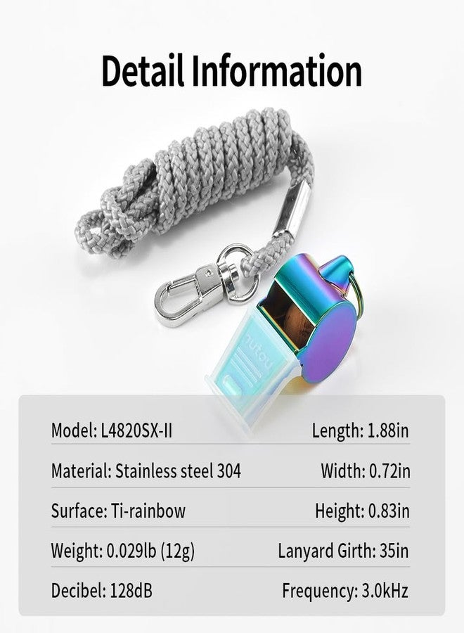 HUTOU Whistle,2 Packs Stainless Steel Whistle with Lanyard for Coaches,Referee,Teachers and Police - Image 2