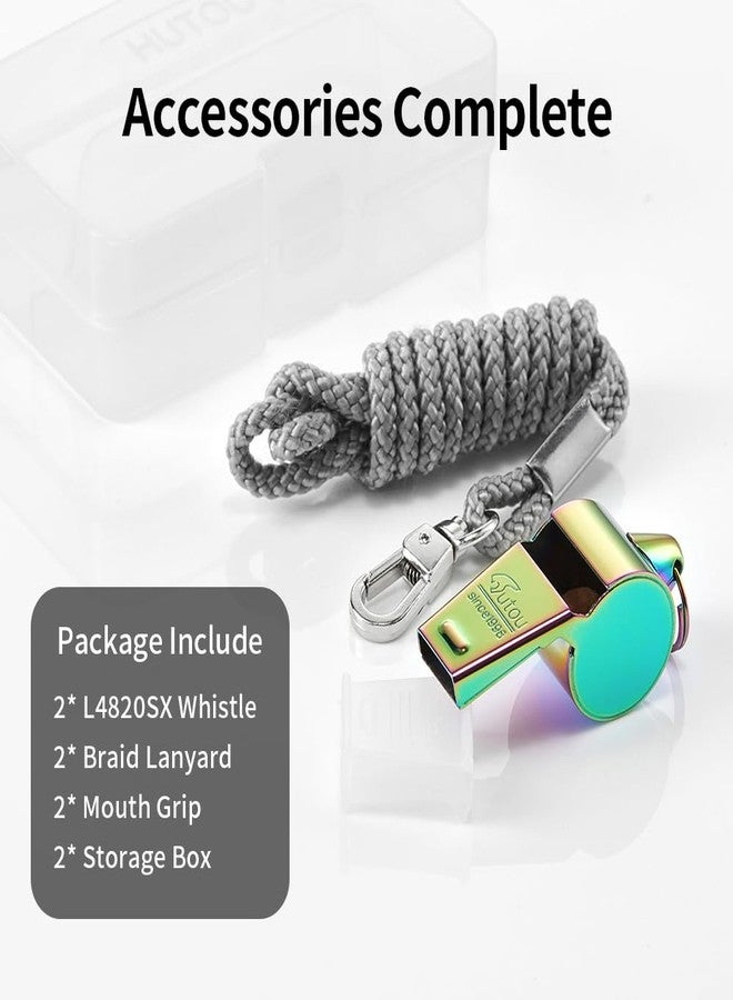 HUTOU Whistle,2 Packs Stainless Steel Whistle with Lanyard for Coaches,Referee,Teachers and Police - Image 4