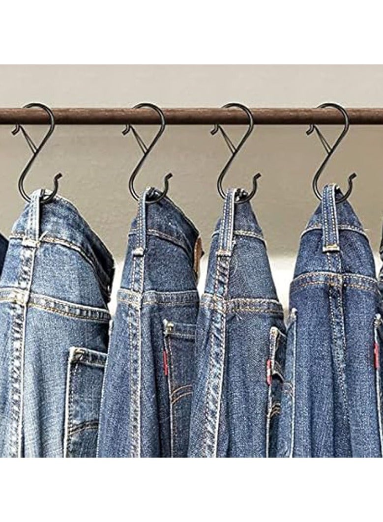 8 Pack S Hooks for Hanging, 3.5 inch Heavy Duty S Hooks with Safety Buckle S Shaped Hooks Kitchen Pot Rack Hooks Closet Hooks for Hanging Plants, Clothes, Kitchen Utensil - Image 4