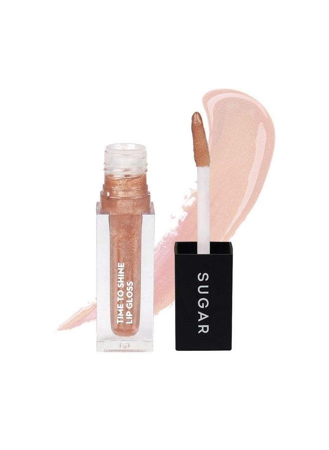 SUGAR Cosmetics Time To Shine Lip Gloss 10 Princess Aurora (Golden Beige With Shimmer) 4.5 Gms High Shine Lip Gloss With Jojoba Oil  - Image 1