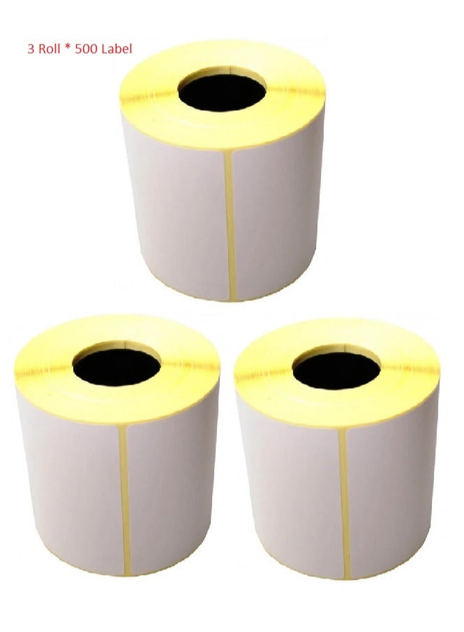 (3) Roll of 500 thermal sticker papers for thermal printers (policy printers) - Image 1
