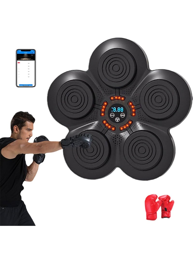 Boxing Machine,Bluetooth Smart Electronic Fun Punch Boxing Trainer,Wall Mounted Music Boxing Machine With LED Electronic,Stereo Surround Sound For AHome Exercises,Level 1-9 Jump Mode - Image 1
