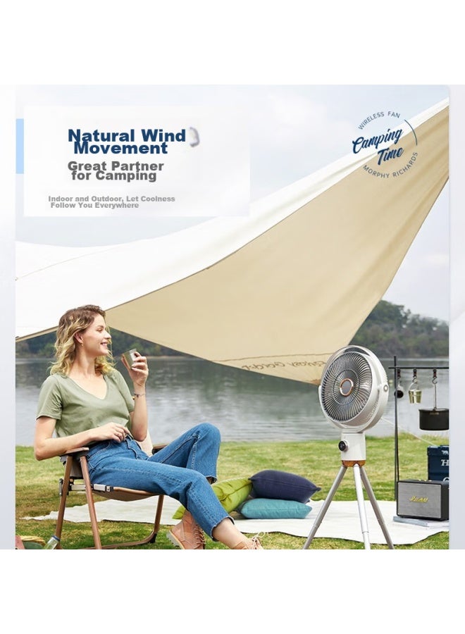 morphy richards Morphyrichards Electric Fan, Home Wireless Standing Fan, Floor Fan, Outdoor Long-lasting Remote Control Dc Inverter Retractable Portable Fan, Mr3700 White - Image 3