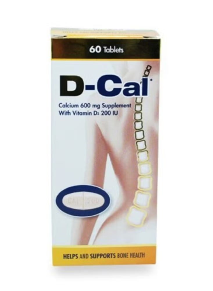 D-Cal calcium 600mg Vitamin D 200iu Tablets 60's
