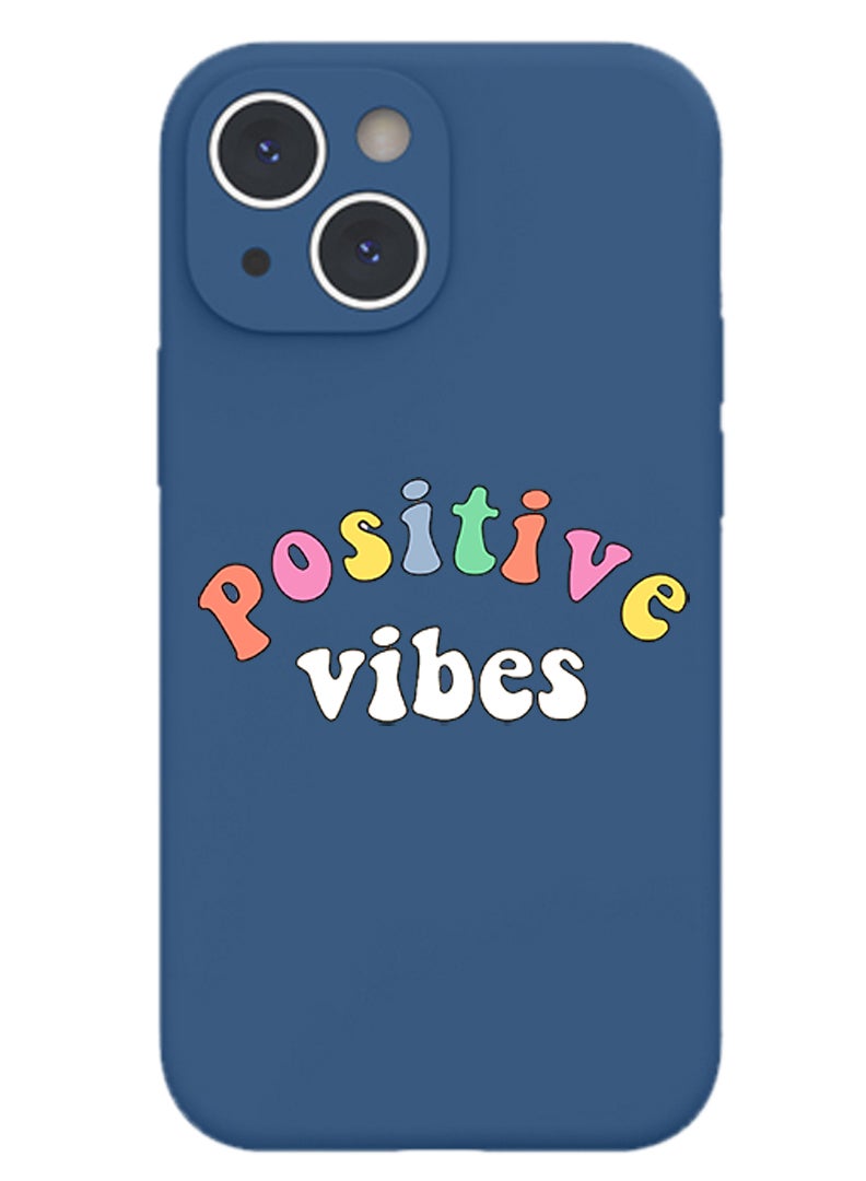 Theodor Protective Slim Fit Case Liquid Silicone Cover with Full Body Protection Anti-Scratch Shockproof Case For iPhone 13 Blue  - Powerpuff - Image 1