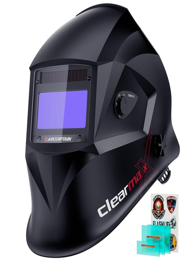 ARCCAPTAIN Large Viewing Screen Welding Helmet, 1/1/1/1 Top Optical Clarity Auto Darkening Welding Hood, 4 Arc Sensor 1/25000s Response Time True Color Welding Helmet with Adjustable Shade 4/9-13 - Image 1
