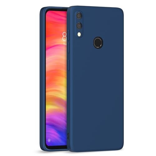 Pikkme Back Cover for Redmi Note 7/ 7s / 7 Pro| Slim Soft Matte Silicone Cover with Camera Protection & Shockproof Bumper Case (Blue) - Image 1