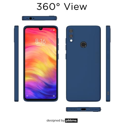 Pikkme Back Cover for Redmi Note 7/ 7s / 7 Pro| Slim Soft Matte Silicone Cover with Camera Protection & Shockproof Bumper Case (Blue) - Image 4