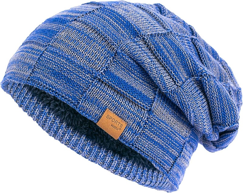 Slouchy Beanie for Men Winter Hats for Guys Cool Beanies Mens Lined Knit Warm Thick Skully Stocking Binie Hat