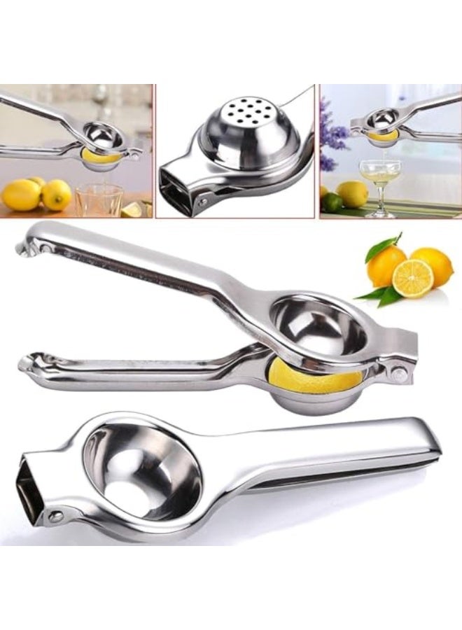 ECVV ECVV Lemon Squeezer, Stainless Steel lemon Squeezer Hand Manual with Squeezer Bowl and Food Grade Silicone Handles, Premium Quality Lime Lemon Squeezer, Manual Citrus Press Juicer - Image 4