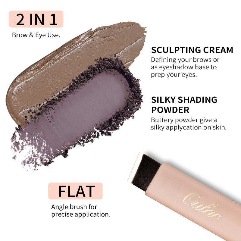 Oulac Brow Eye Perfect Finishing Compact Natural Matte with Warm Undertones for Dark Brown to Black Brows Silky Shading Powder - Image 4
